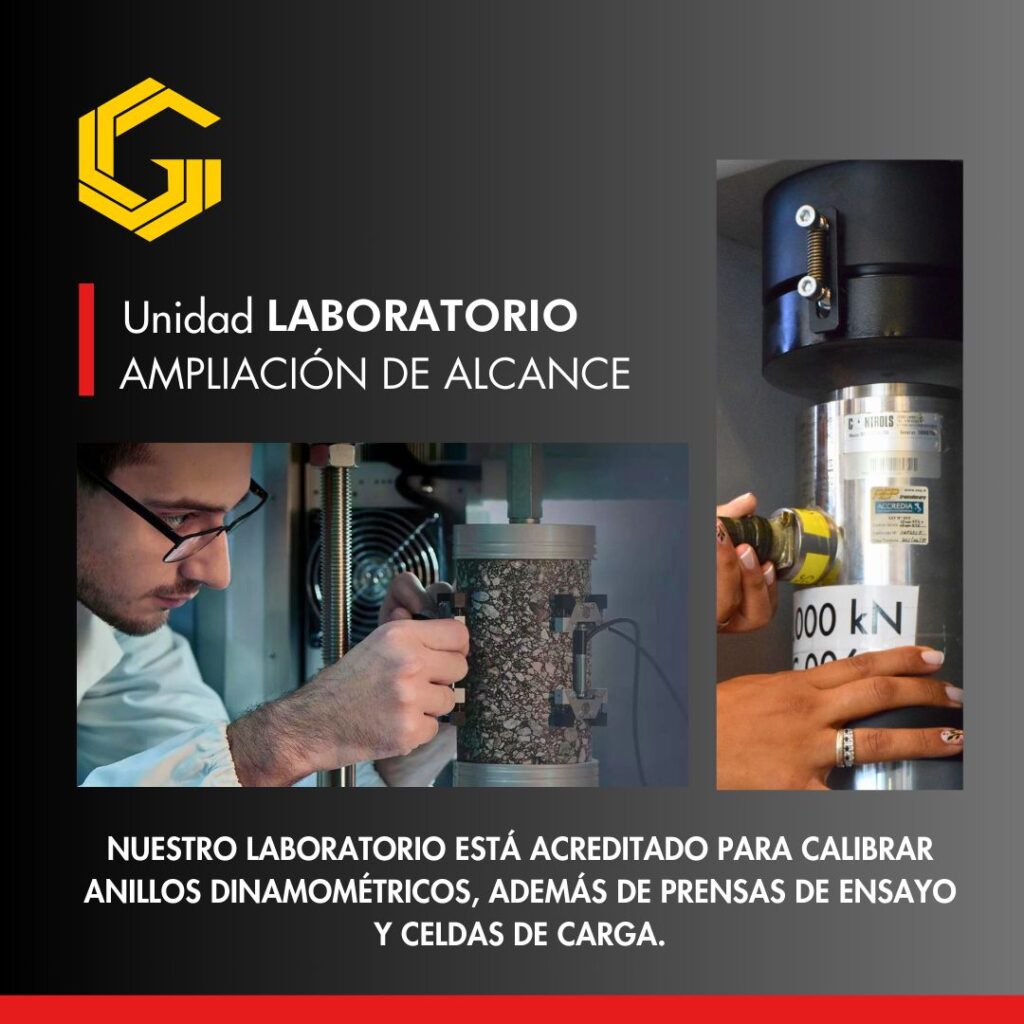 acreditado para calibrar anillos dinamométricos